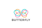 五颜六色的蝴蝶logo标志矢量图素材