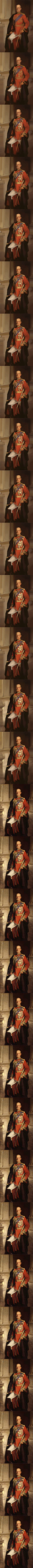 【过程长条图】 原作是约翰·辛格·萨金特（1856-1925）的肖像作品《Frederick Sleigh Roberts》（第一代罗伯茨伯爵，英国陆军元帅的肖像画），动态图戳这里看→O网页链接