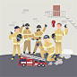 消防车 消防英雄 团结合作 各司其职 团队协作插图插画设计AI ti441a1005