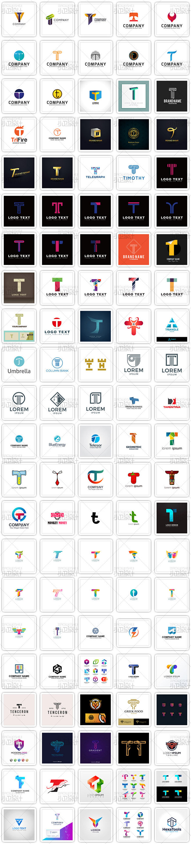 字母系列T LOGO商标设计vi素材包 ...