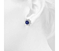 Classic Round Sapphire and Diamond Halo Earrings in 18k White Gold | Blue Nile