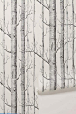 Still like the idea of putting up a litle wallpaper in the baby's room. Secret Wall. (Woods Wallpaper - anthropologie.com):
