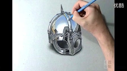 金属头盔马克笔手绘视频教程—在线播放—优...