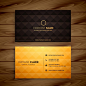 Diamond shapes golden business card Free Vector