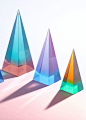 Explore the colorful and optical majesty of lucite with the Jonathan Adler Neo Geo Lucite Obelisks.