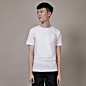 iohll原创设计男装 2013秋装新款 白色短袖拼接T恤男 121BT005