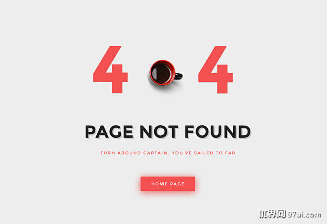 网页UI设计404error个性错误提示
