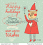 Warm winter wishes card in vector. Funny Merry Christmas background. Funny Bear in holiday concept wallpaper-动物/野生生物,假期-海洛创意（HelloRF） - 站酷旗下品牌 - Shutterstock中国独家合作伙伴