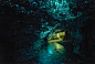 纽西兰的萤火虫洞（Glowworms Cave). 萤火虫洞也称怀托摩洞，位于新西兰中北部的怀卡托的怀托摩溶洞地区，因其地下溶洞和萤火虫而闻名于世。