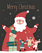 圣诞节圣诞老人雪人插图插画海报
