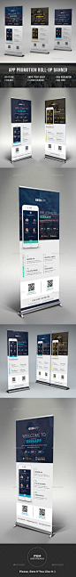 Mobile App Promotion Roll-up Banner Template PSD. Download here: http://graphicriver.net/item/mobile-app-promotion-rollup-banner/14986121?ref=ksioks: 