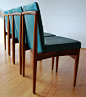 retro mid century rosewood danish modern dining chairs x 4 by Rodd furniture
