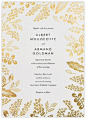 Heather and Lace (Invitation) - White/Gold - Paperless Post / 12 color combinations available / Online and paper options / Wedding invitation suite / Rifle Paper Co