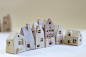 Ceramics and pottery. Tiny village of 6 ceramic cottages. English ceramics housewarming present. Clay Birthday present. Ceramic houses