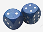 蓝色掷骰子高清素材 元素 页面网页 平面电商 创意素材 png素材