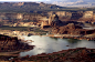 Human Impact on the Earth: Lake Powell : Severe drought conditions and unsustainable withdrawals have dropped the levels of Lake Powell, a reservoir straddling Utah and Arizona, to about 42 percent of capacity.