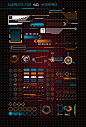 未来科技科幻钢铁侠数据HUD显示游戏动画界面ui平面设计矢量素材