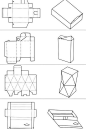 纸盒设计 ，锻炼一下你的空间想象能力！左为结构，右为效果图！