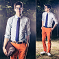 Chris N - Coach Portfolio, Gap Orange, Calvin Klein Tie - Orange #英伦#