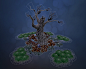 Hand Painted Tree, David Jones : Not totally finished - Slightly Diablo 3 inspired Hand Painted tree - Originally sculpted in Zbrush then used the normal information to create the textures in Photoshop. 