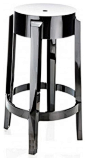 Charles Ghost Stool, Set of 2, 26 Inch, Matte Glossy Black modern-bar-stools-and-counter-stools
