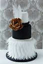Feather, Black and White Wedding Cake ♡ ♡ ♡ ♡: 