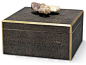 Knox 3 Crystal Hollywood Regency Faux Shagreen Box - transitional - Decorative Boxes - Kathy Kuo Home@北坤人素材