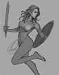 Wonder Woman Fan Art, jeremy chong : Got some free time for Wonder woman fan art. i did the sketch at first and end up adding in color version. here with the progress gif preview.
hope you guys like it =).