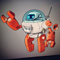 #marchofrobots 14-012 'T-77' By Dacosta! #nostalgia My take on a little piece of my childhood - Rascal Robot @Wacom @CorelPainter www.marchofrobots.com #robot