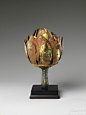 唐代，青铜鎏金莲花，纽约大都会艺术博物馆