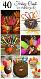 40 Turkey Crafts for Thanksgiving. This site has lots of fun ideas for kids crafts and play!