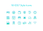 IOS 7 Style Line Icons for Finance Applications : Line icons for mobile applications