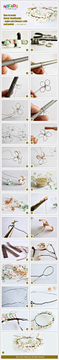 how to make flower headbands - make wire flowers with nail polish