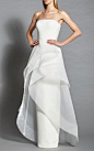 Strapless Tiered Gown by Romona Keveža | Moda Operandi