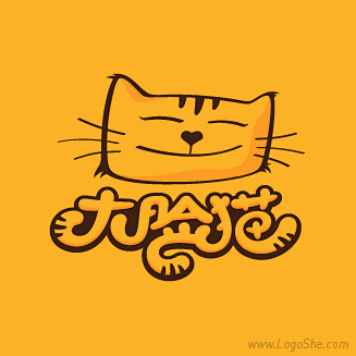 大脸猫卡通Logo设计