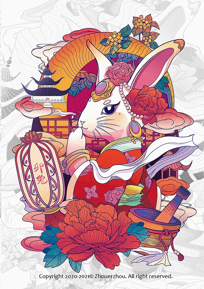 十二生肖/插画-兔子