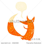 retro cartoon clever fox with speech bubble-动物/野生生物-海洛创意（HelloRF） - 站酷旗下品牌 - Shutterstock中国独家合作伙伴