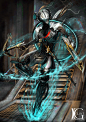 Nezha, Kevin Glint : Gotta slide faster! Nezha warframe fanart. A birthday gift for someone.