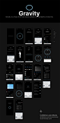 黑色主题APP UI kit Gravity .sketch素材下载 - 爱果果