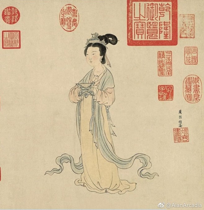 元 周朗《杜秋娘画卷》，北京故宫博物院收...