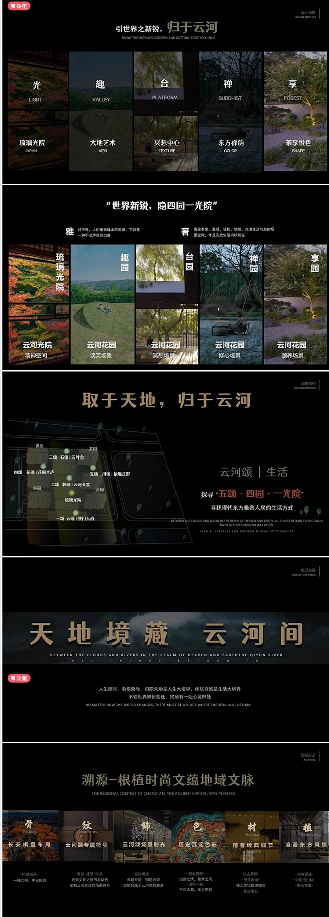 2023龙湖高端大区景观方案文本暗黑排版...