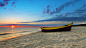 General 1920x1080 coast sunset nature boat clouds sea beach