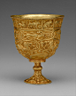 唐 十二生肖纹金杯 美国大都会艺术博物馆 