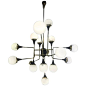 Fantastic 16 Opaline Glasses Chandelier in the Taste of Stilnovo 1