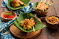 椰子,虾,烤的,碗,粳米,姜黄,格子烤肉,马来西亚人,庆祝活动,奉承
