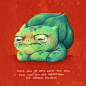 #妙蛙种子#【来自用蒂姆波顿画风描绘神奇宝贝的作者】Bulbasaur Is Sad “总有那么些时候你会觉得没有人能懂你背负了多少。”
