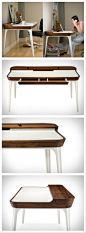 Beautiful Airia Desk by Herman Miller I saw on www.blessthisstuff.com - a must have for any study.    www.blessthisstuff.com/stuff/living/tables/aria-desk-by-herman-miller