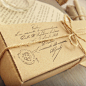 B4[英文]革复古牛皮纸首饰包装礼品盒标签手表手链项链盒