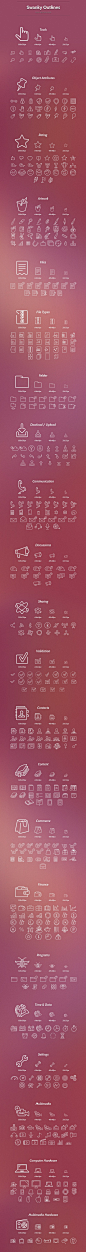 Swanky Outlines - 1000 ICON SET on Behance