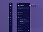 Sidebar Navigation - Dark Mode clean web design ui design dropdown menu navigation side menu dark minimalistic dark mode navbar sidebar ui